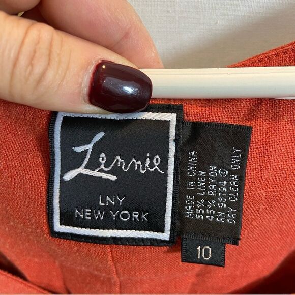 Lennie LNY New York Orange Linen Maxi Dress Sweetheart Neckline Size‎ 10 - Picture 10 of 10